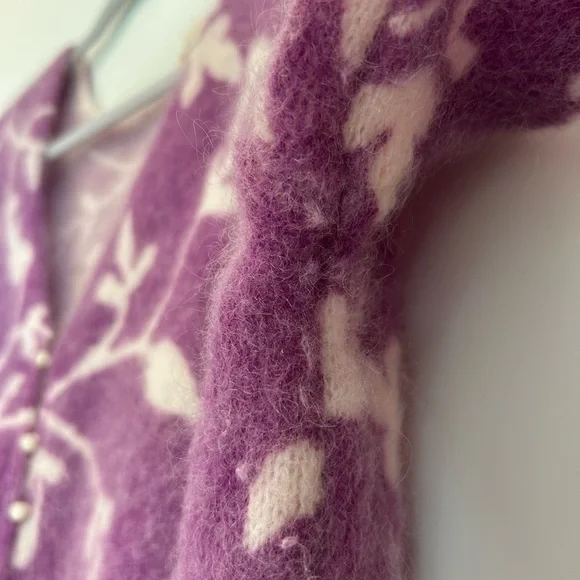 Sézane Purple Floral Cardigan - Picture 6 of 9